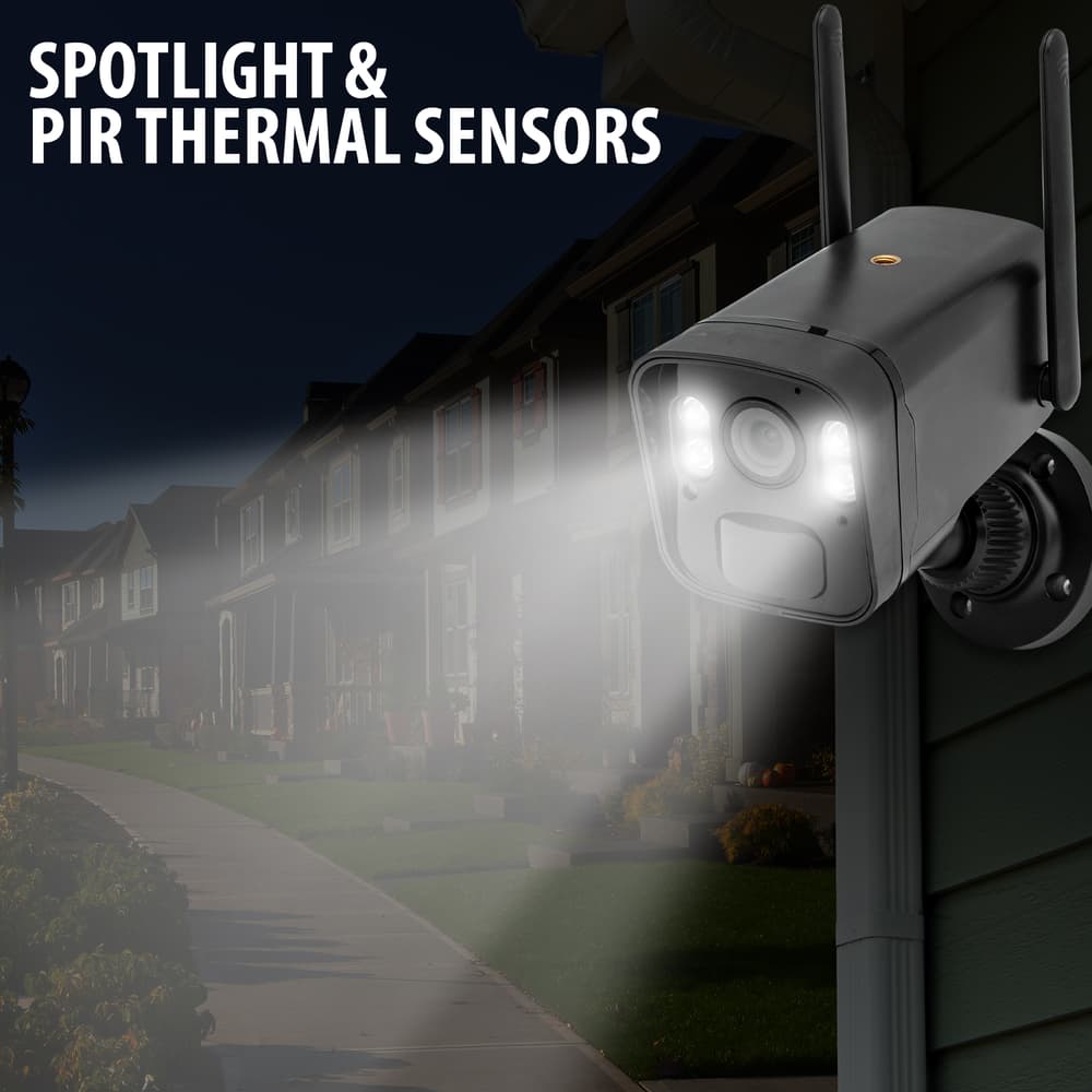 This image shows how the PIR thermal lights work to show how it records video in total darkness. image number 5