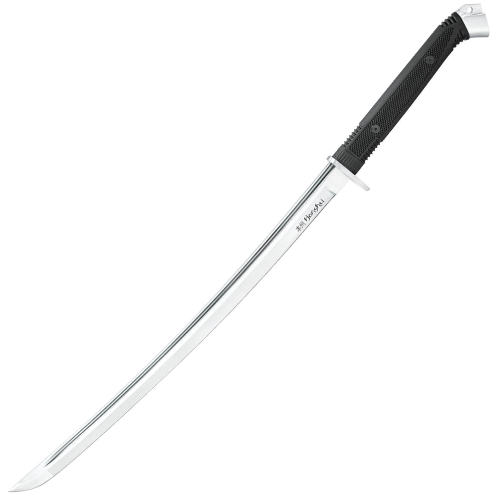 Honshu Boshin Wakizashi - Modern Tactical Samurai / Ninja Sword - Hand Forged 1060 Carbon Steel - Full Tang, Fully Functional, Battle Ready - Black TPR, Steel Guard and Pommel, Lanyard Hole - Scabbard image number 6