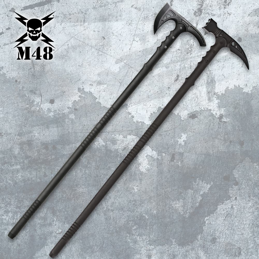 Two tactical axes on a textured background image number 0