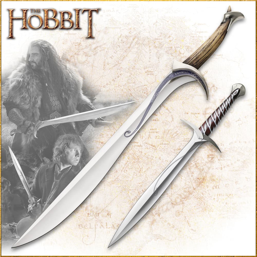 This image shows Orcrist's sword lying beside Sting sword. image number 0