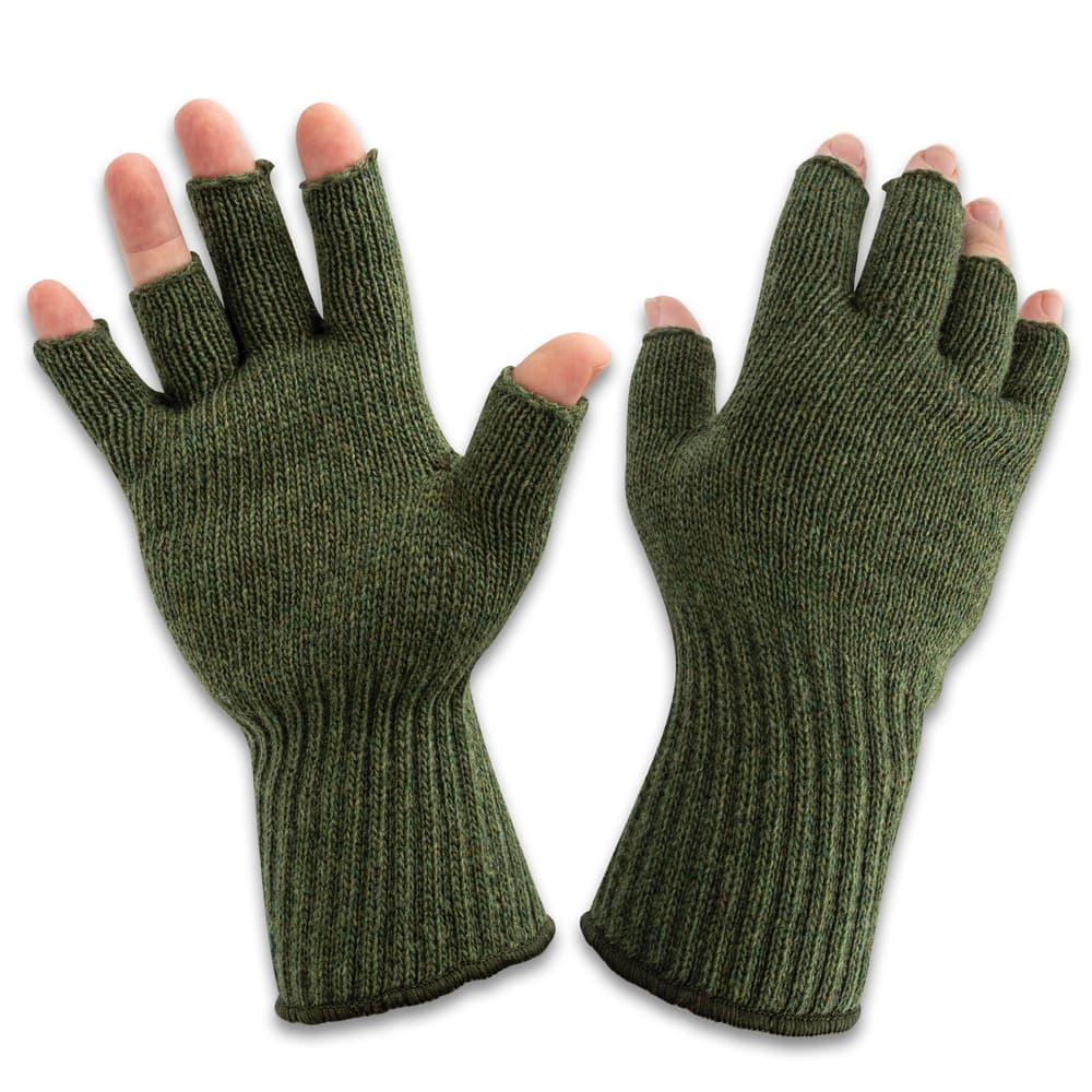 Full image of the Spartan Wool Fingerless Glove Inserts. image number 0