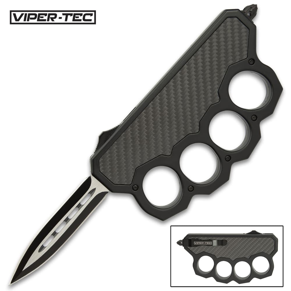 The Viper-Tec Knuckle OTF Pocket Knife is one of the meanest knuckle knives around image number 0