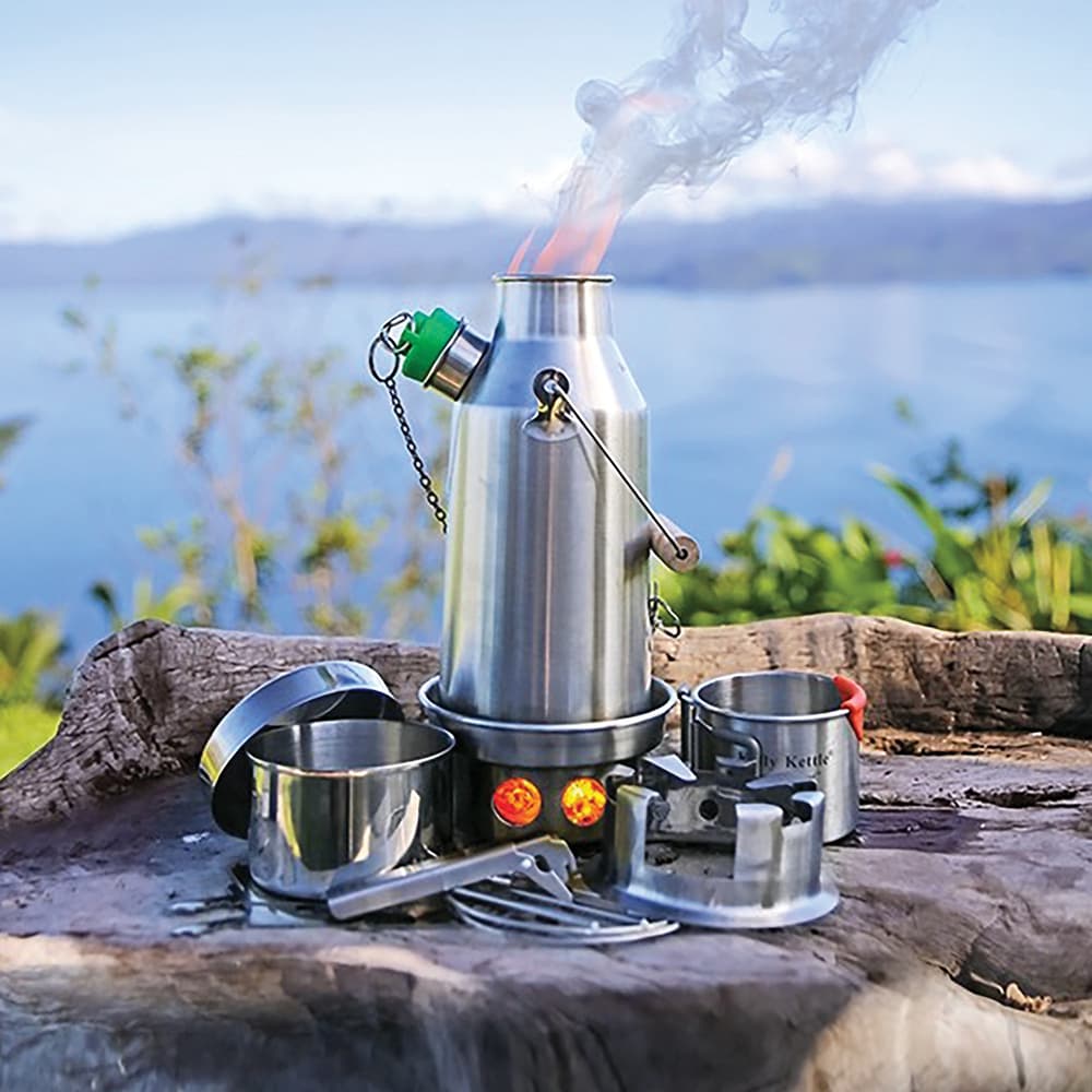 The Kelly Kettle Small Trekker Kit is the best kettle kit for family camping, hunting, fishing, picnics or emergency preparedness image number 0