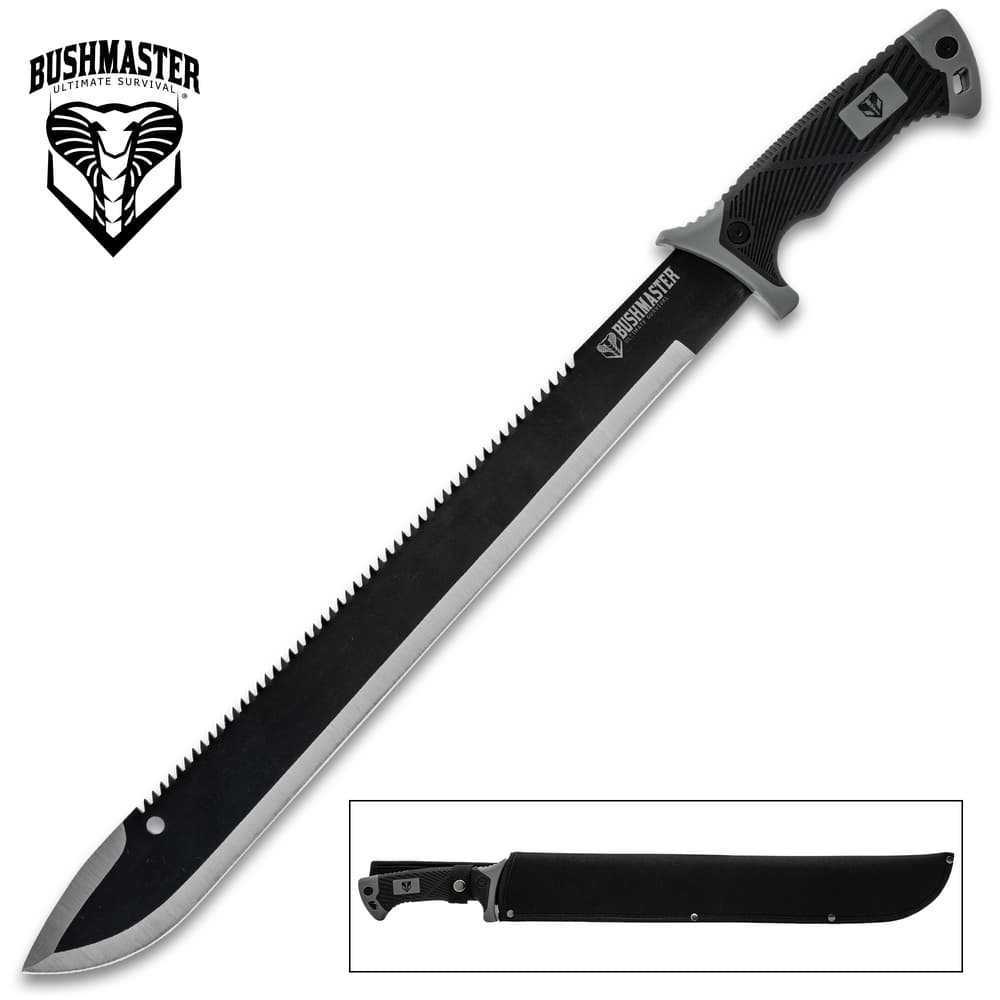 The Bushmaster Outlander Machete and its sheath. image number 0