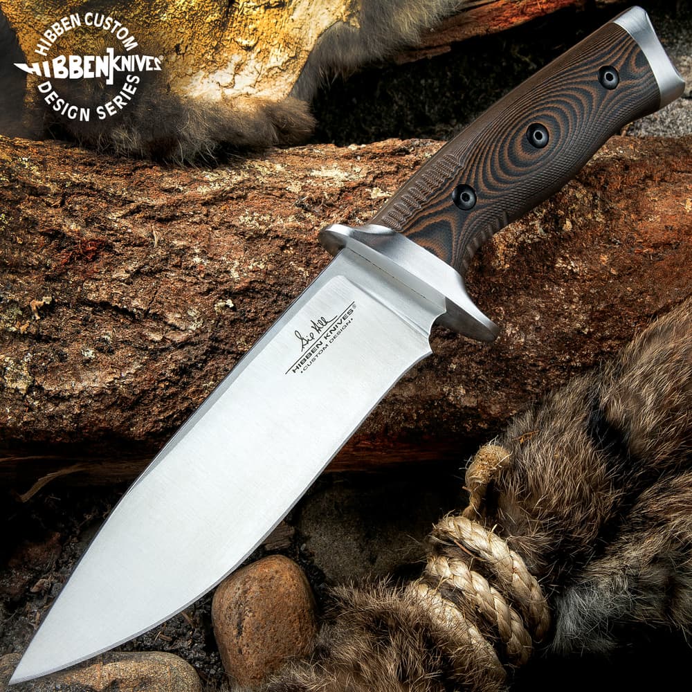 Gil Hibben Tundra Hunter Fixed Blade Knife With Sheath - 420HC Stainless Steel Blade, G10 Handle Scales, Stainless Steel Pommel - Length 11” image number 0