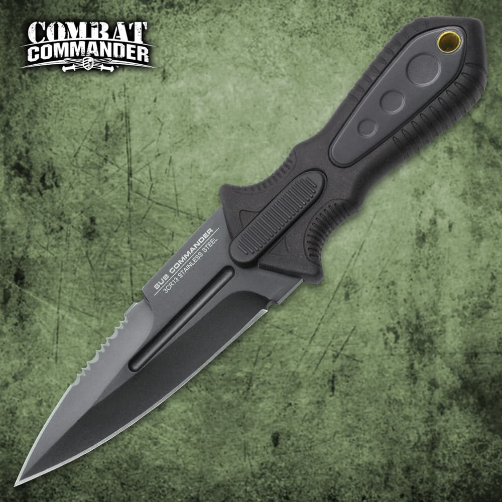 Combat Commander Sub Commander Next Generation Boot Knife - 3Cr13 Stainless Steel Blade, Brass Lanyard Hole - Length 6 1/2” image number 0