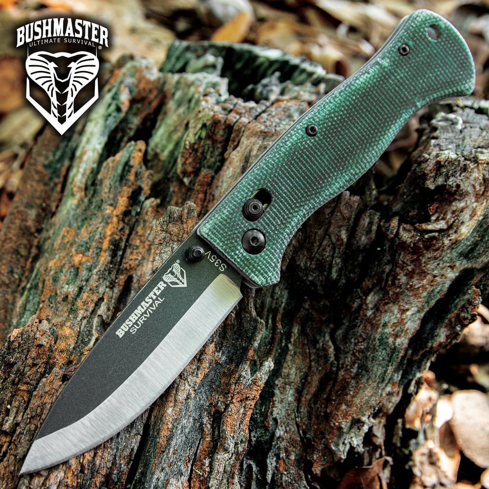 The Bushmaster Explorer Micarta Pocket Knife a S35V steel blade. image number 0