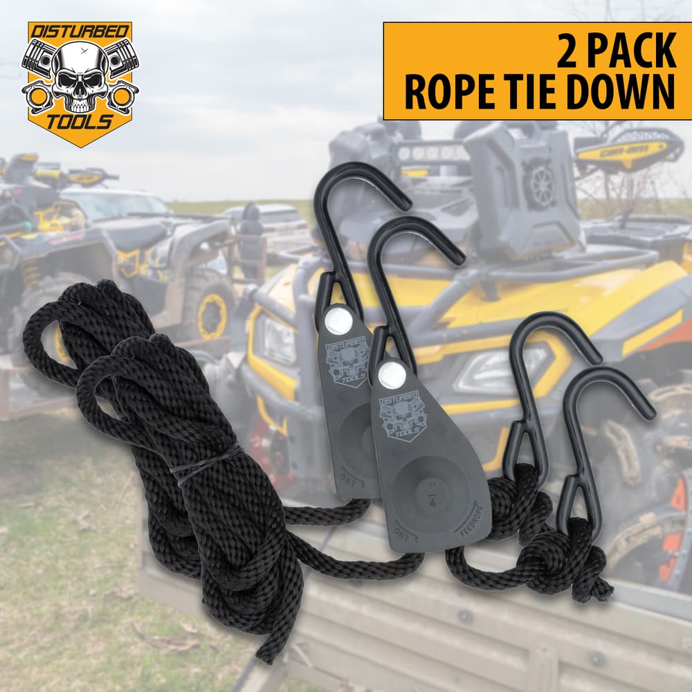 Full image of the Disturbed Tools 2 Pack Rope Tie Down. image number 0