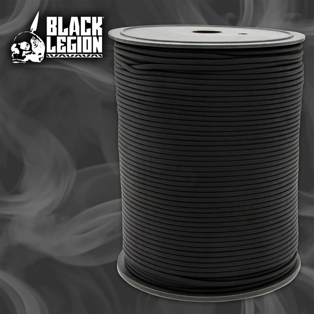The Black Legion 1000’ Black Paracord is multi-purpose and is made for extremely versatile use image number 0