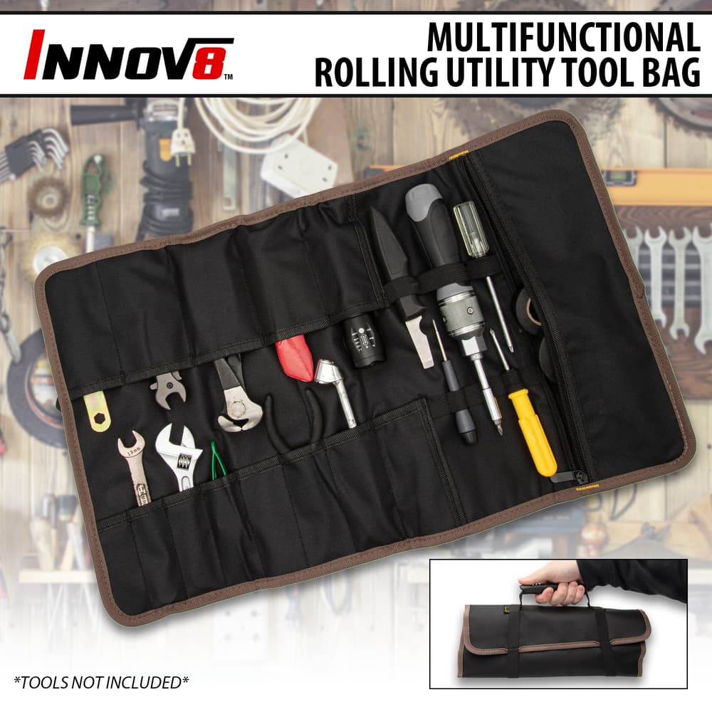 Full image of the Innov8 Multifunctional Rolling Utility Tool Bag. image number 0