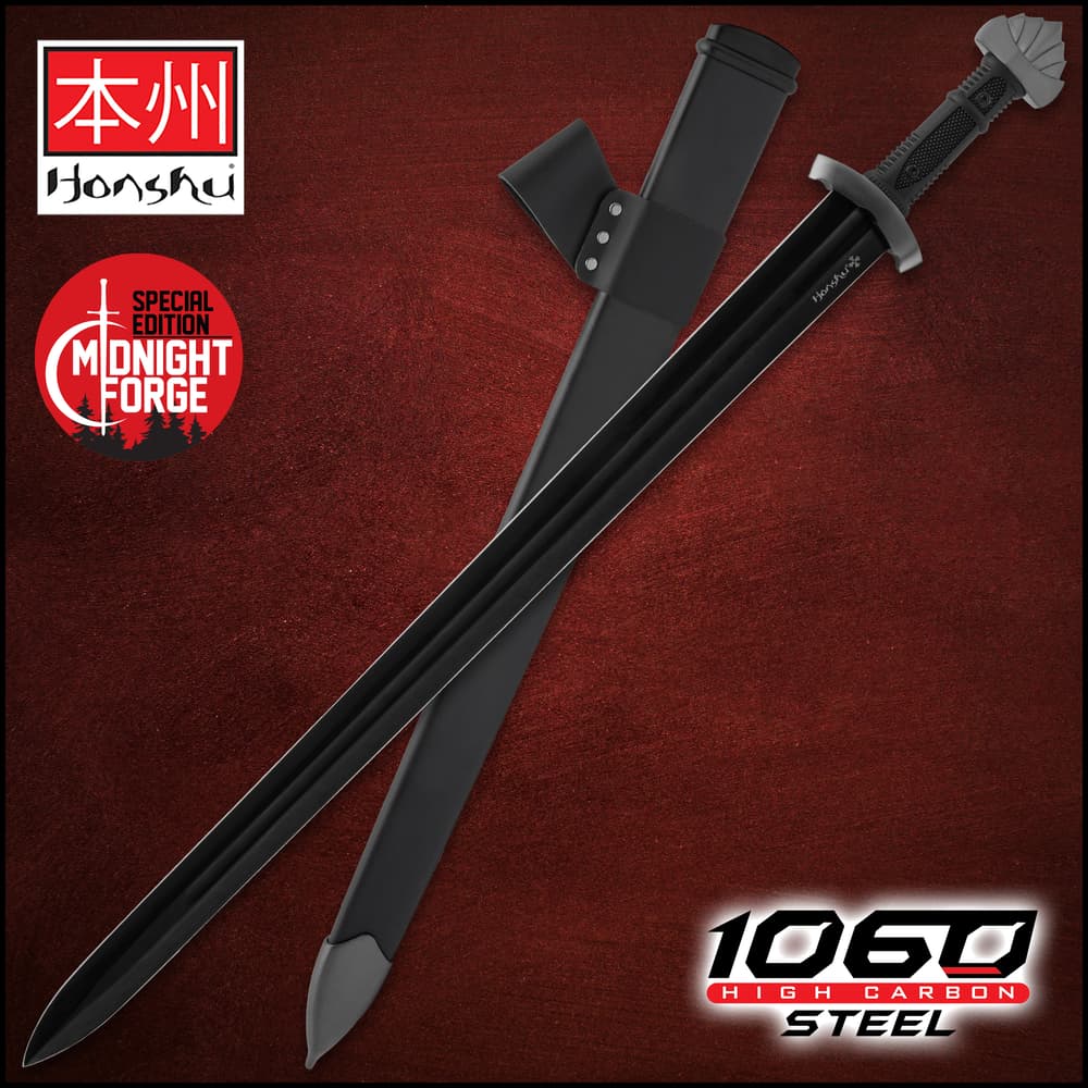 Honshu Midnight Forge Viking Sword and Scabbard image number 0