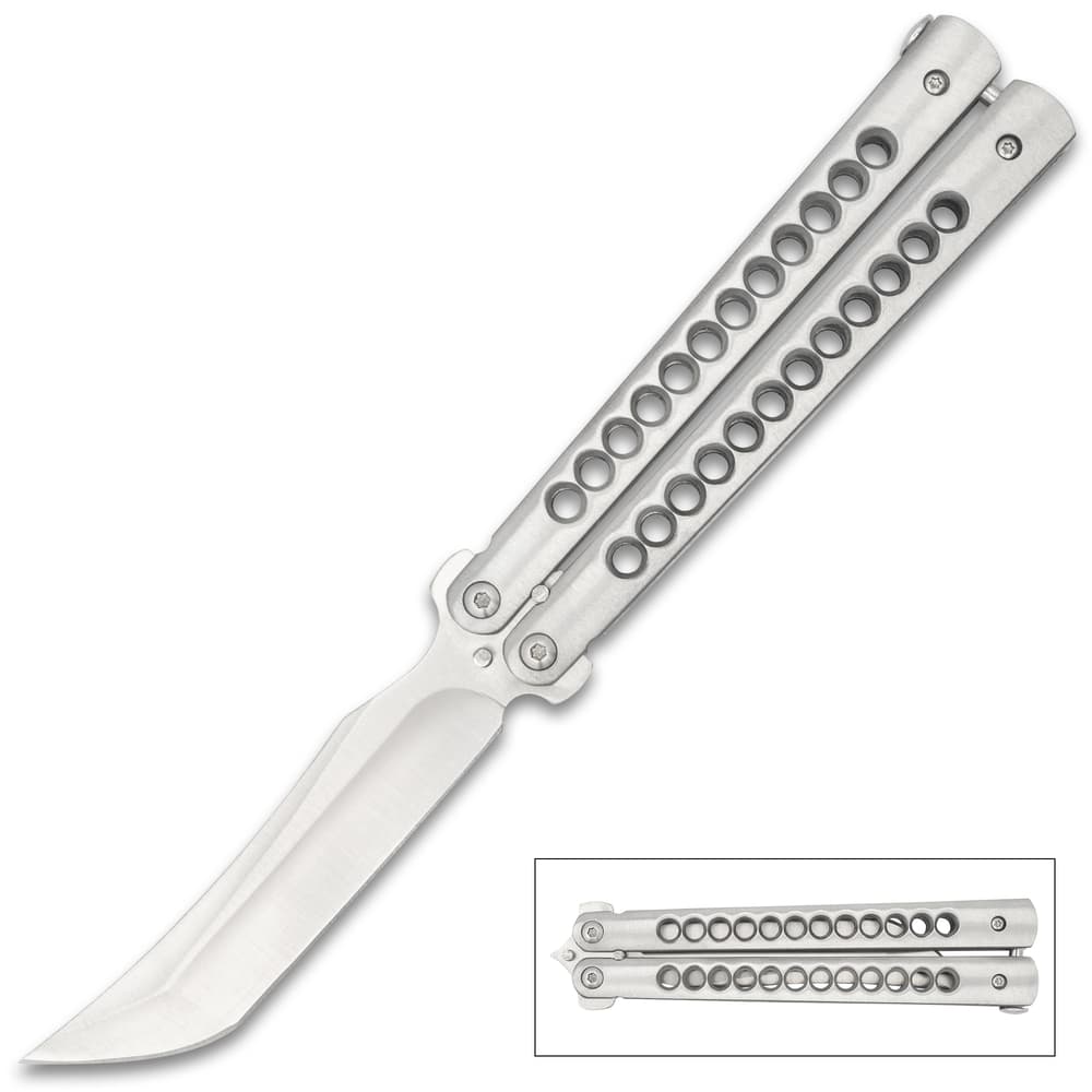 Classic Silver Butterfly Knife image number 0
