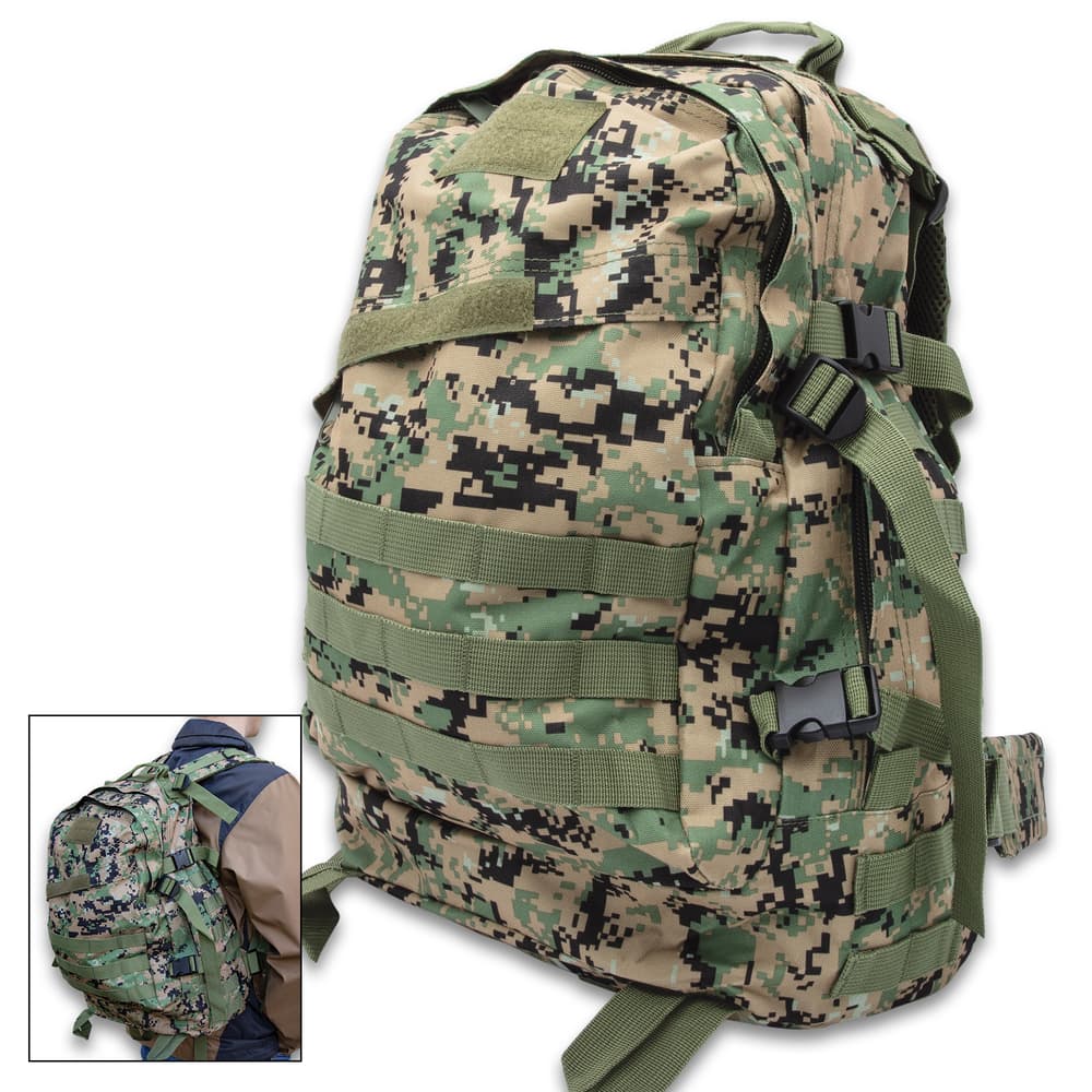 Full image of the digital camo All-Purpose Backpack. image number 0