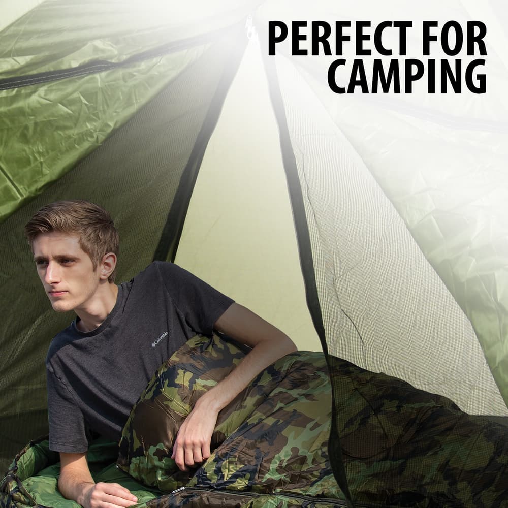 Camo Mummy Sleeping Bag Temperature Range 10
