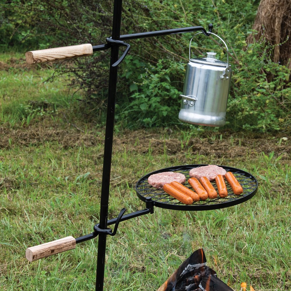 Trailblazer Fire Pit Grill and Cooking Pot Hanger | 16.9” Grill