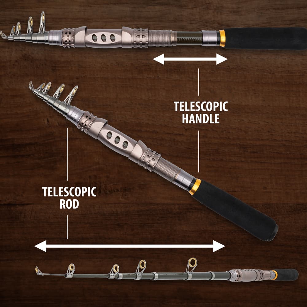 Trailblazer Mini Telescope Fishing Rod | 1.8 Meter Extended Length | Collapsible Design | Lightweight Construction | Compact Storage for Travel and Outdoor Use Trailblazer Mini Telescope Fishing Rod | 1.8 Meter Extended Length | Collapsible Design | Lightweight Construction | Compact Storage for Travel and Outdoor Use