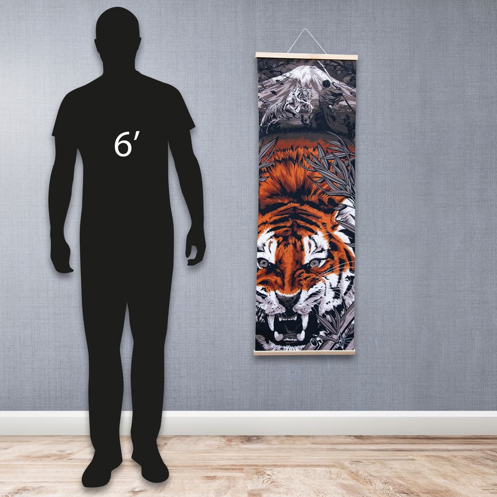 Japanese Tiger Hanging Scroll - Banner Wall Art, 47.5
