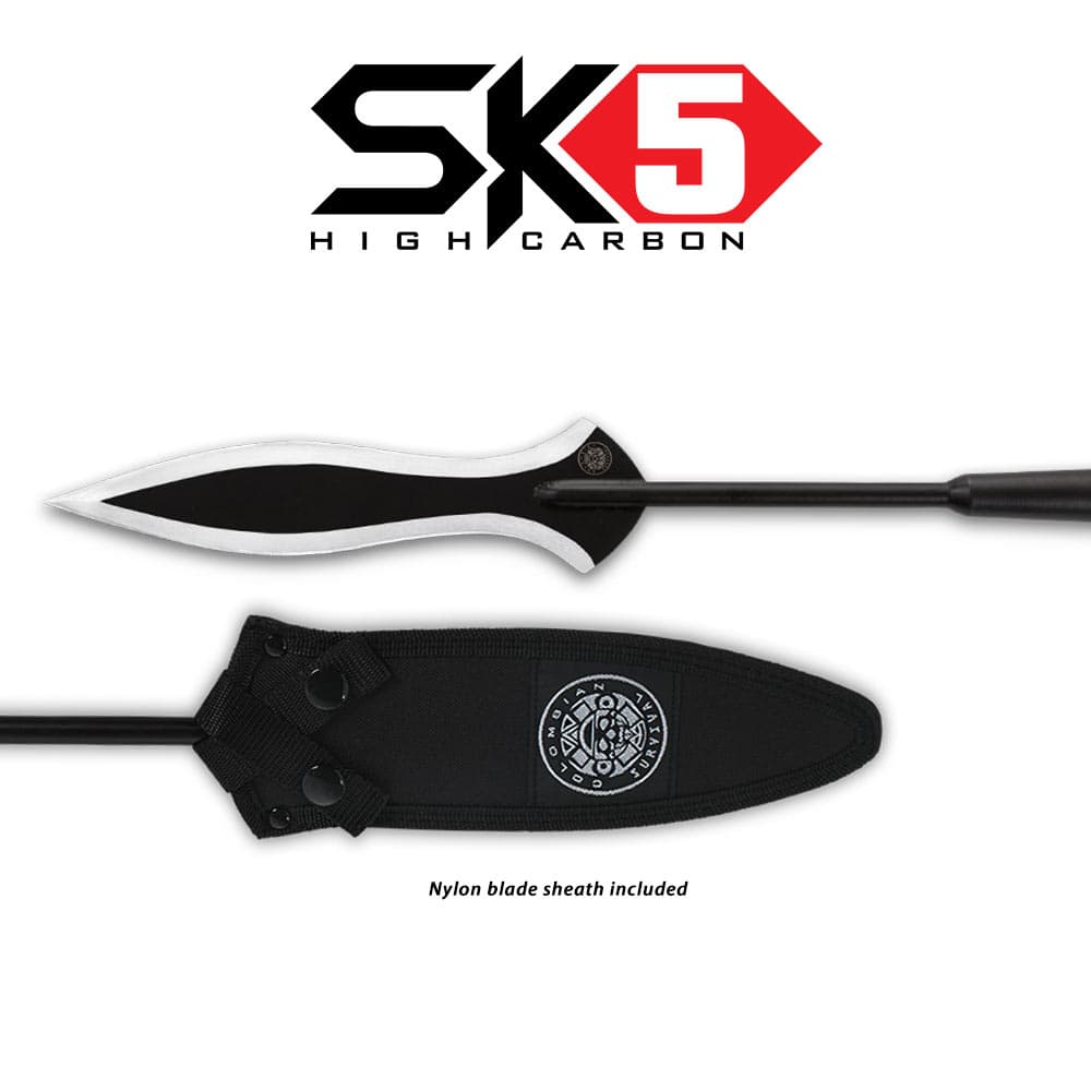 Survival Hunting Spear - SK5 Carbon Steel - 5'