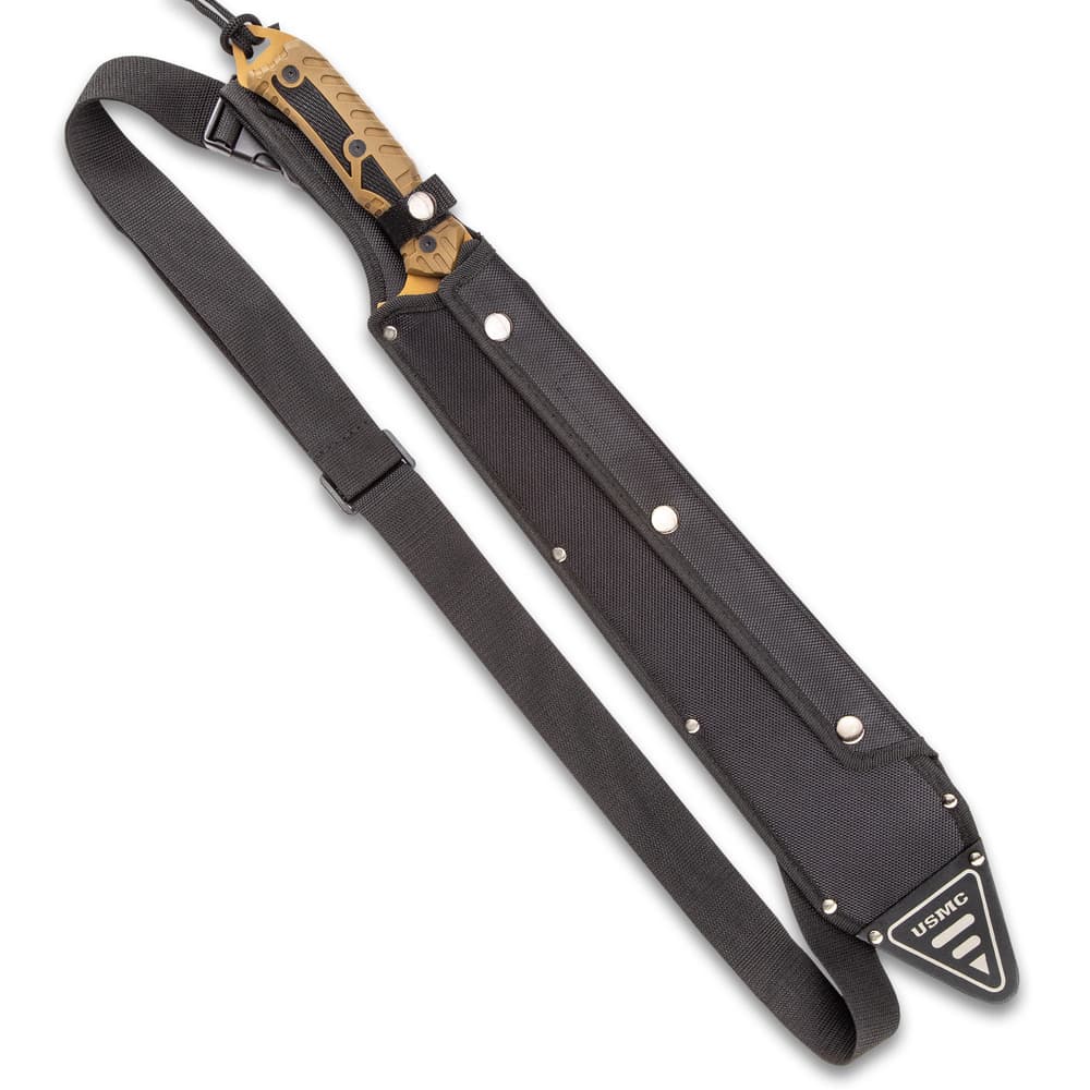 USMC Desert OPS Sawback Machete with Sheath - BUDK.com