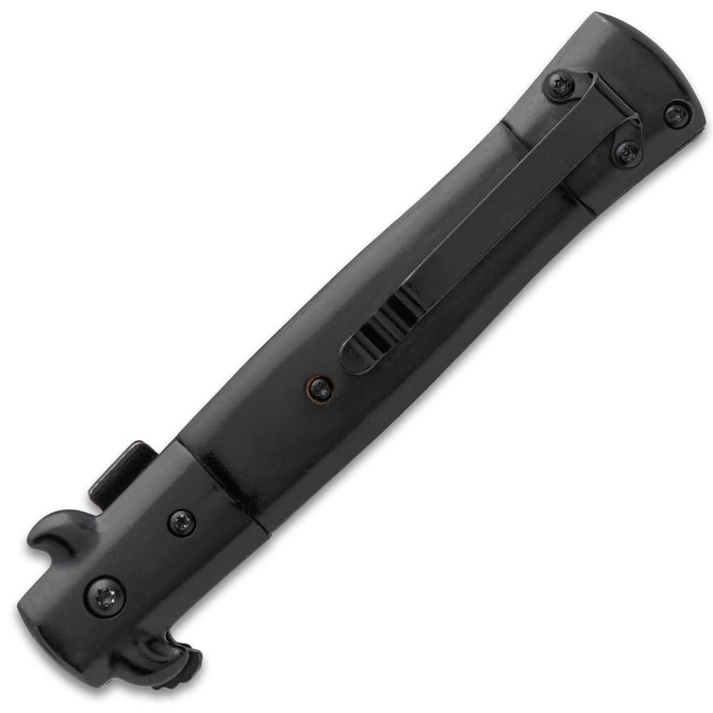 Black Micarta Handle Assisted Opening Stiletto | BUDK.com
