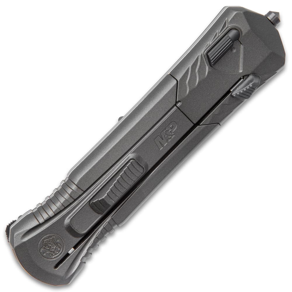 Smith & Wesson Black Oxide OTF Grey Pocket Knife - BUDK.com