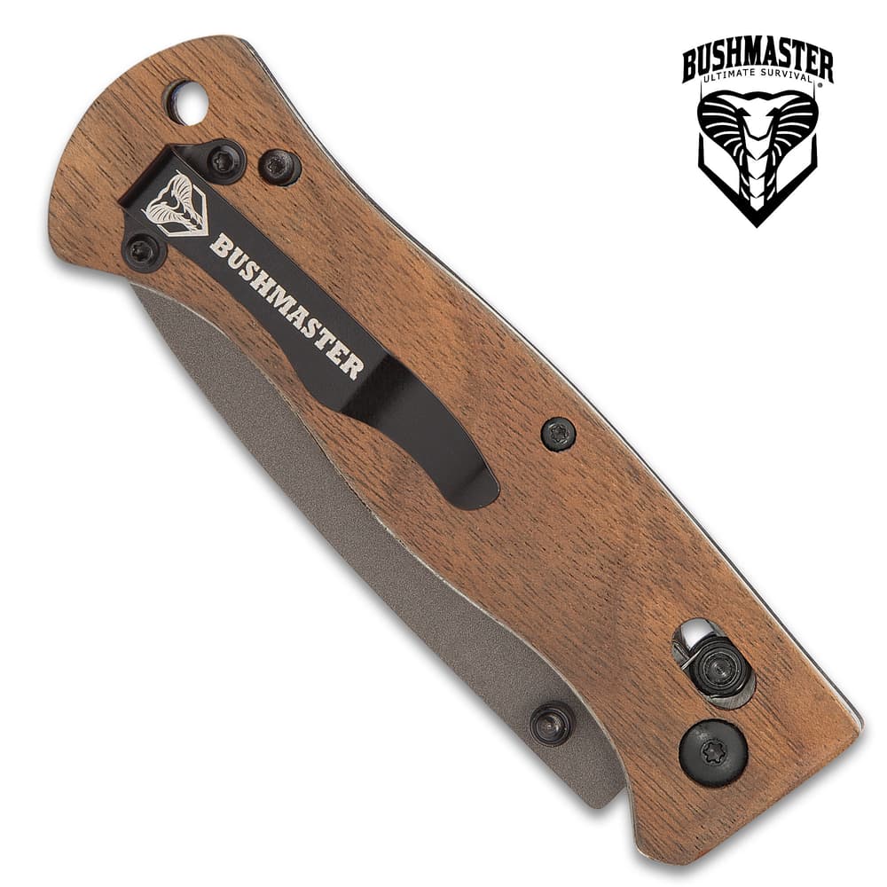 Bushmaster Explorer Pocket Knife – S35V Steel Blade, Zebra Wood
