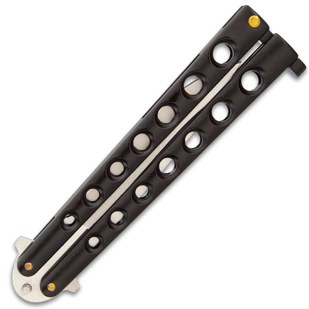 Black Beast Butterfly Knife – Stainless Steel Blade, Skeletonized