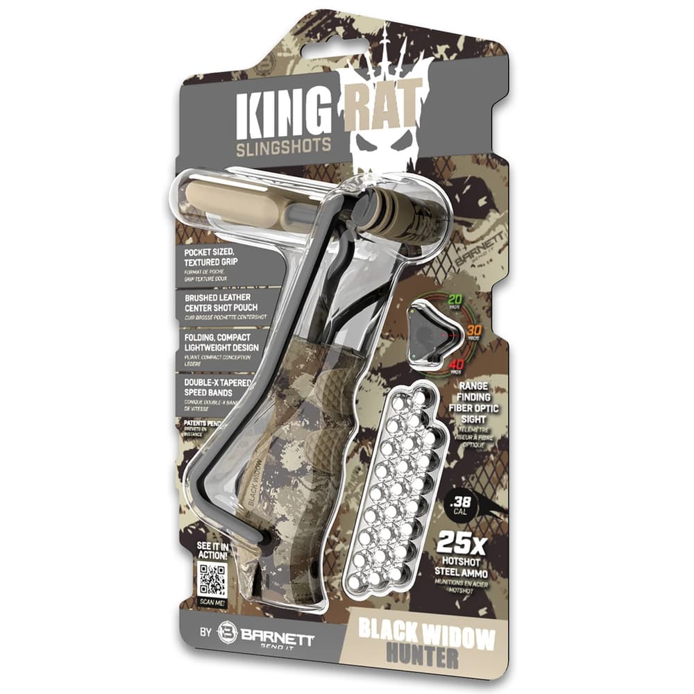 King Rat Black Widow Hunter Slingshot Folding