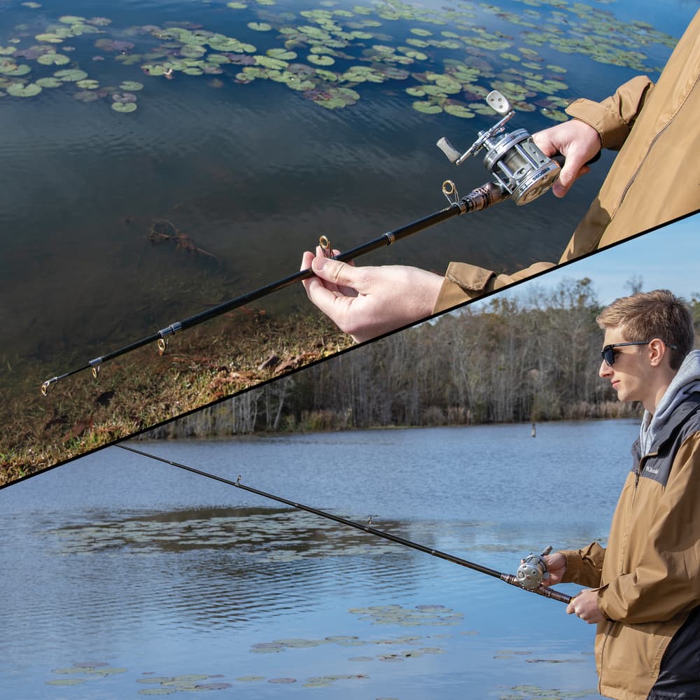 Trailblazer Mini Telescope Fishing Rod | 1.8 Meter Extended Length |  Collapsible Design | Lightweight Construction | Compact Storage for Travel  and Outdoor Use