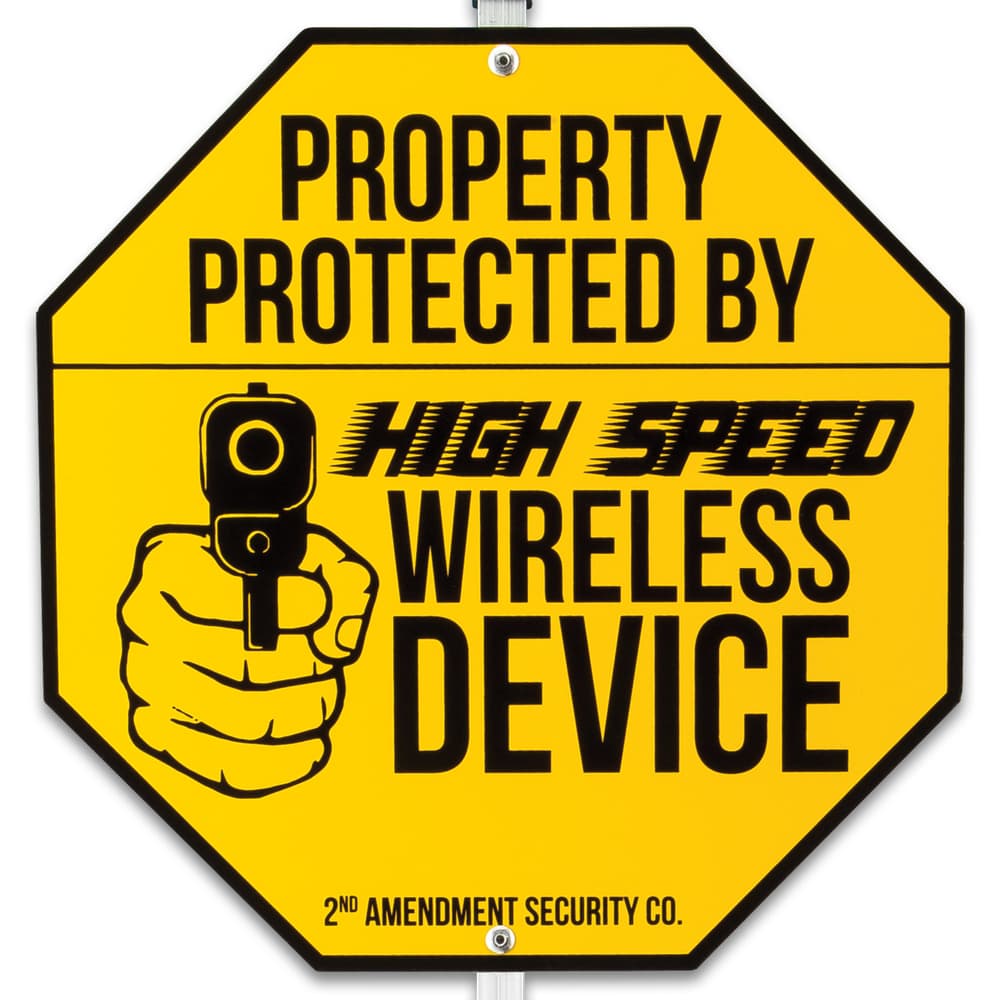 Wireless Device Warning Sign With Stake – Tough Plastic