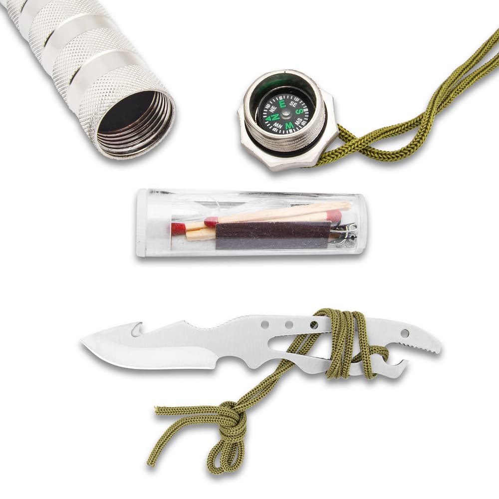 Survival Master Knife With Slingshot Sheath – Stainless Steel