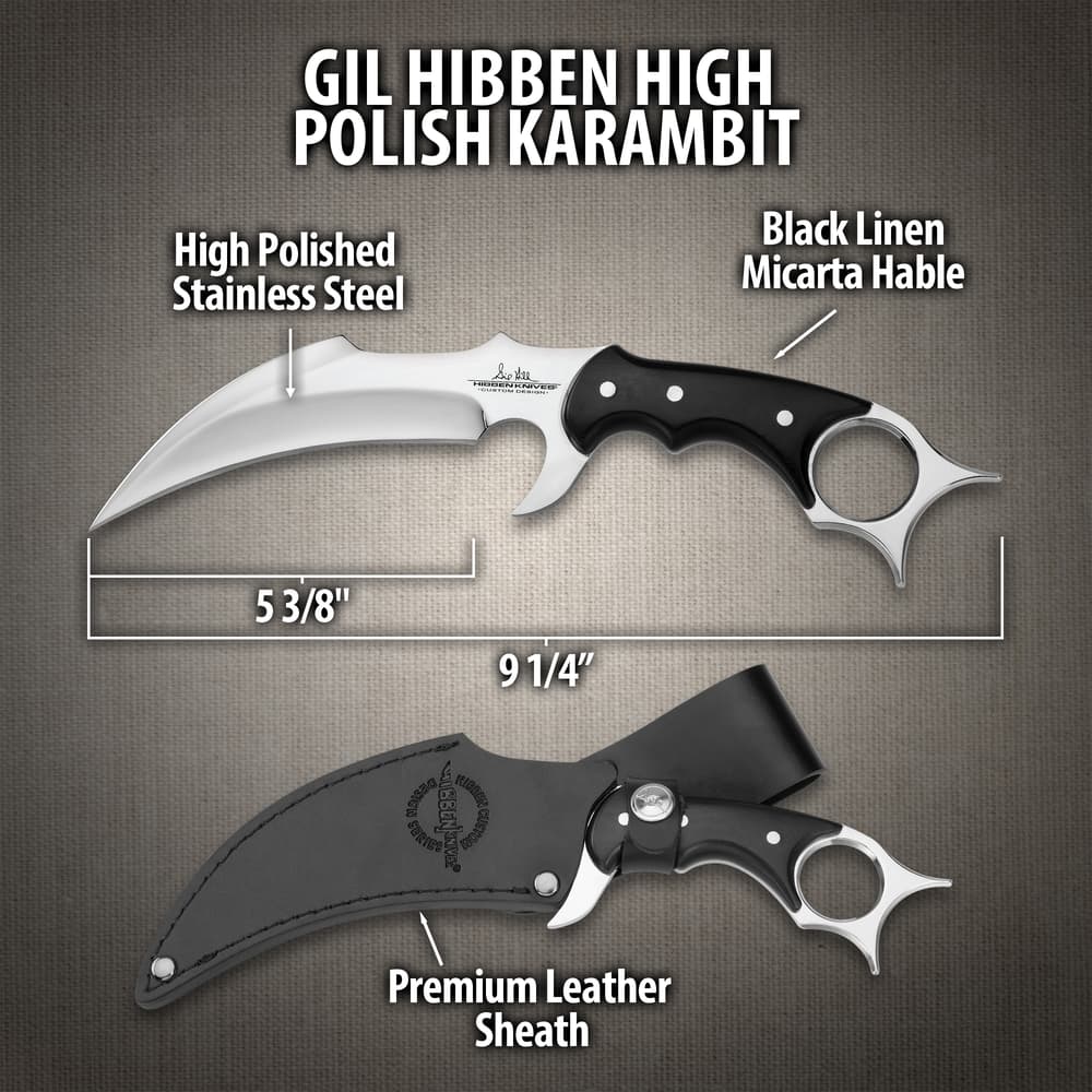 Gil Hibben High Polish Karambit | 5 3/8” 5Cr15MoV stainless
