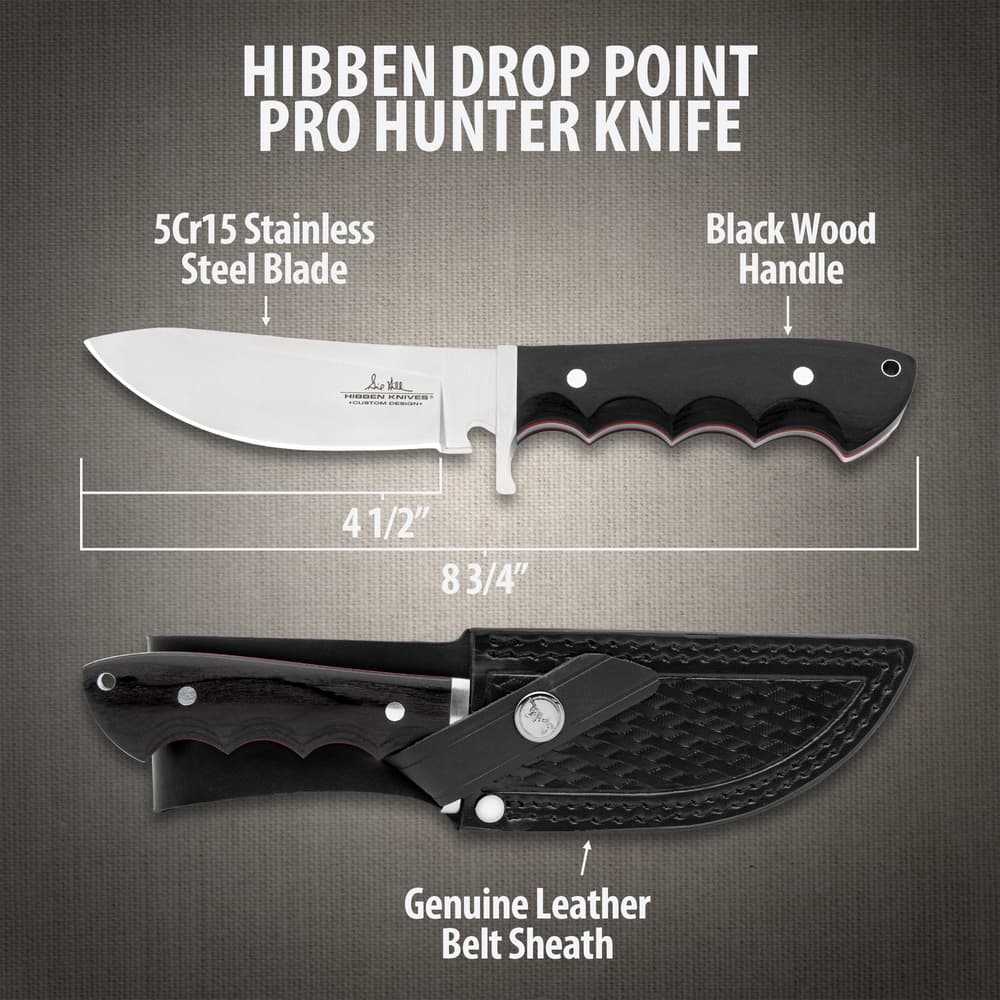 Hibben Drop Point Pro Hunter Knife | 4 1/2