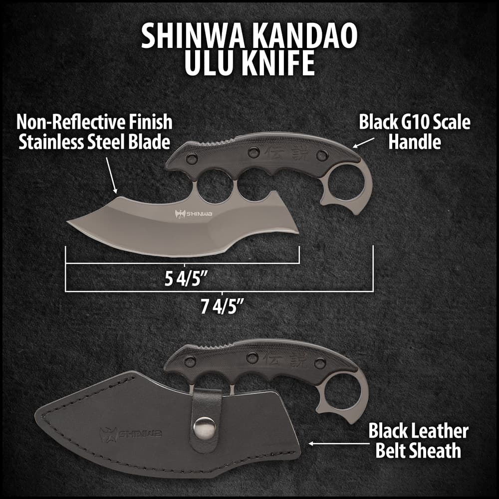 Shinwa Kandao Ulu Knife And Sheath – 3Cr13 Stainless Steel