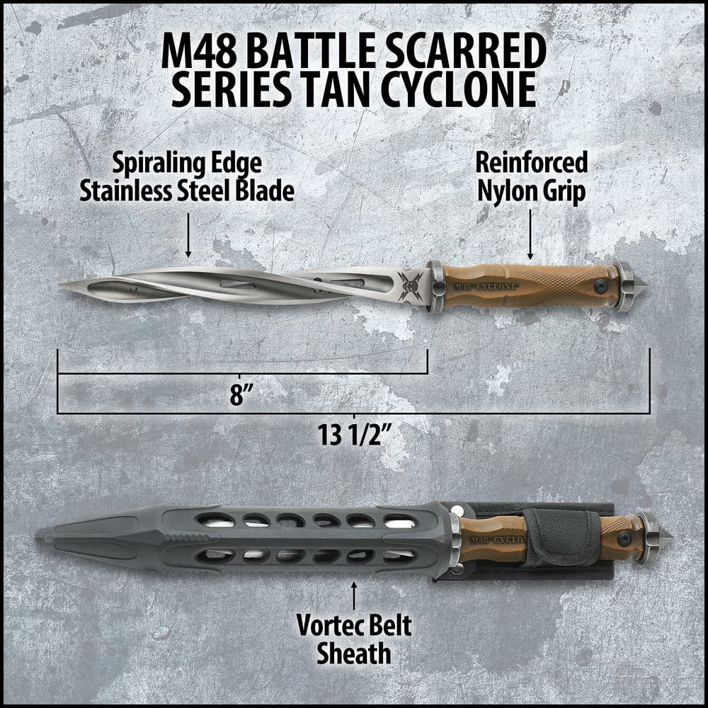 M48 Battle Scarred Series Tan Cyclone – Cast Stainless Steel