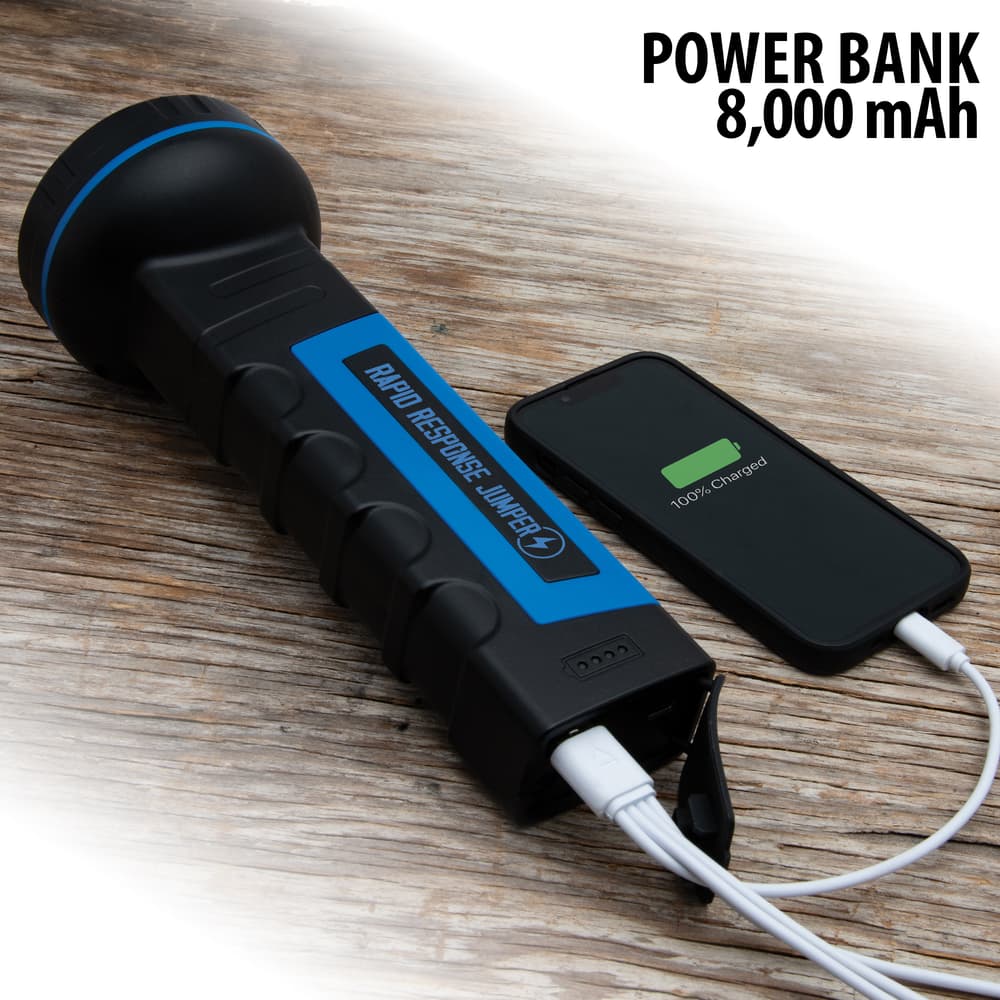 The Rapid Response Jumper shown charging a phone image number 2