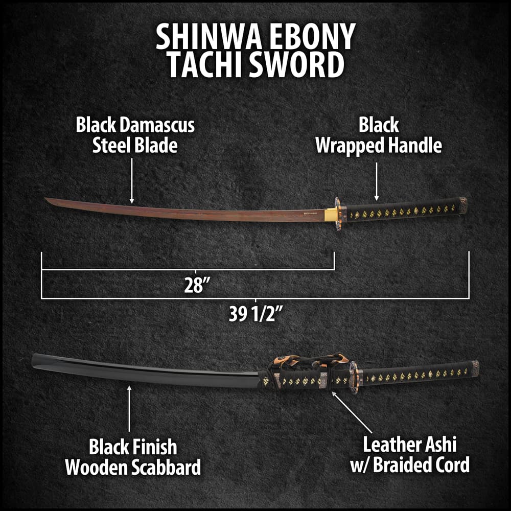 Shinwa Ebony Tachi Sword And Scabbard