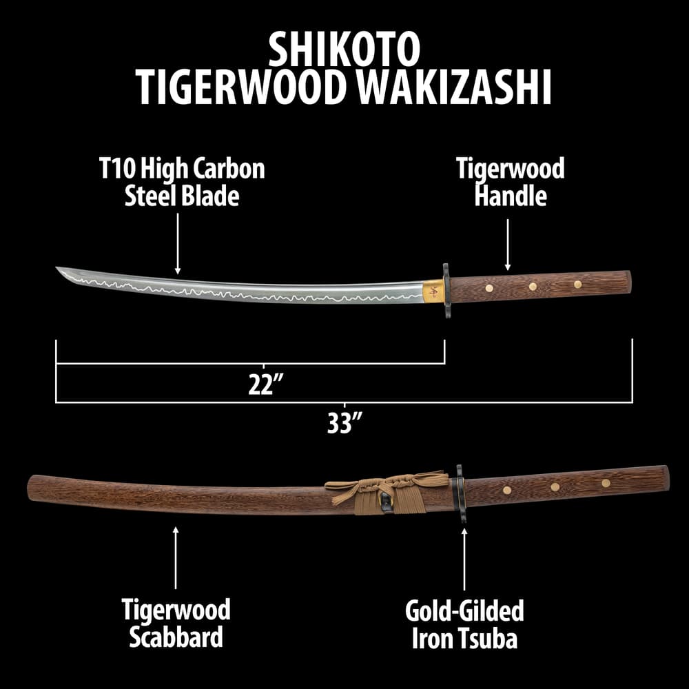 Shikoto Tigerwood Wakizashi