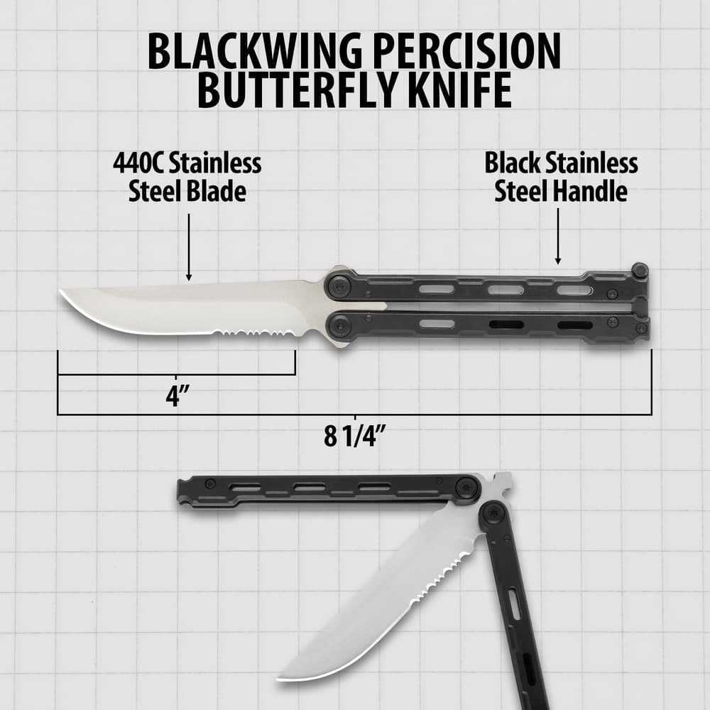 BlackWing Precision Butterfly Knife 440C Stainless Steel