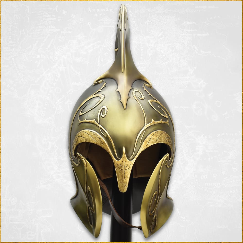 front view high elven war helm lotr collectible