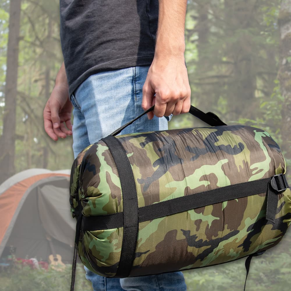 Camo Mummy Sleeping Bag Temperature Range 10