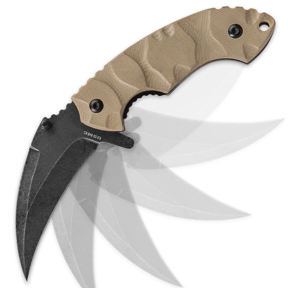 ミ*！様 米軍放出品　 Eureka!製　海兵隊 USMC フライシート USMC Scorching Sands Hawkbill Pocket Knife - BUDK.com