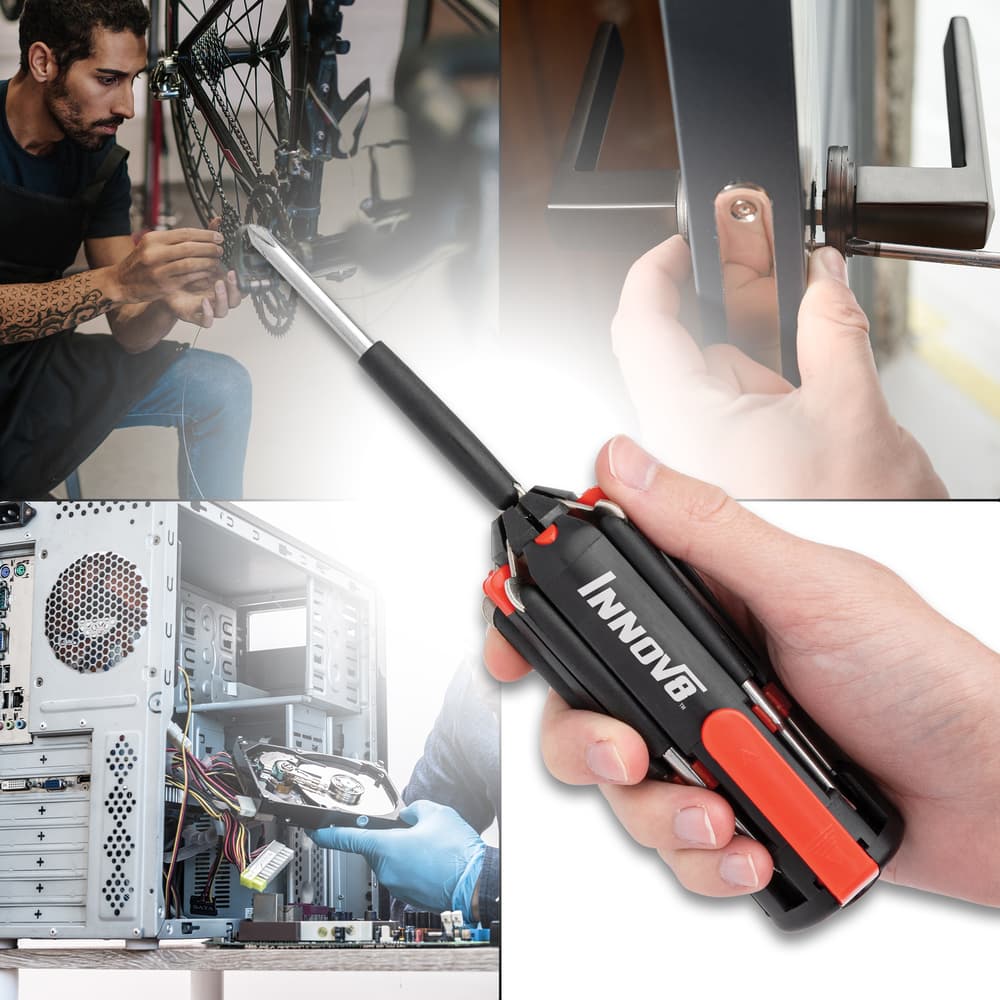 Innov8 8-In-1 Screwdriver Flashlight - Steel And Plastic