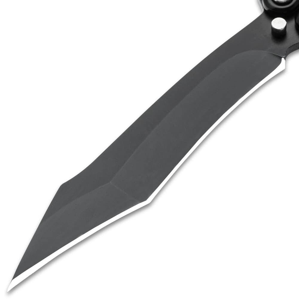 Black Night Butterfly Knife Stainless Steel Blade,