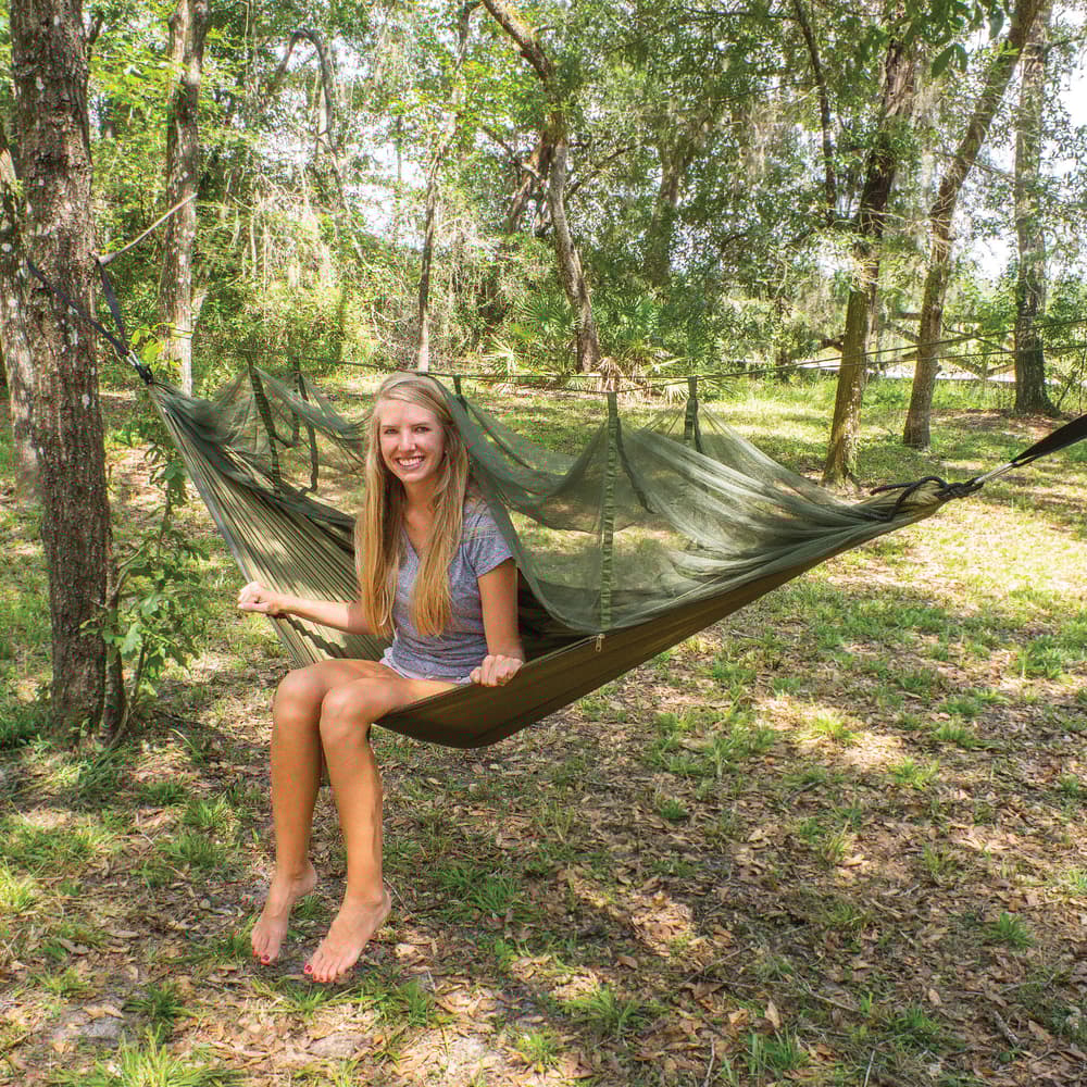 Intense Mosquito Net Covered Hammock Travel Bed