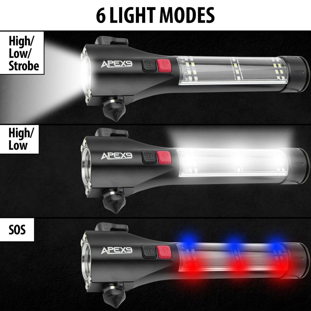 Apex9 DriveGuardian: Auto Escape Tool Emergency Flashlight – Glass