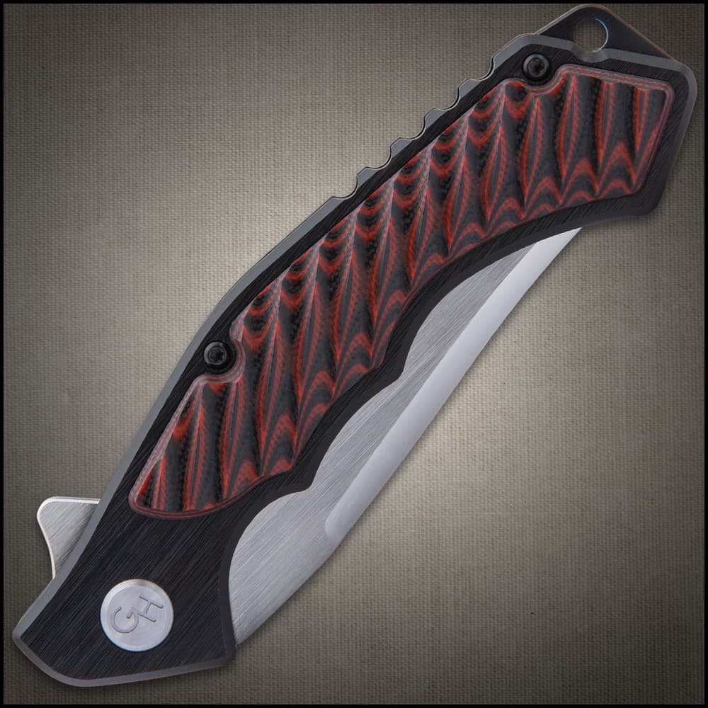 Hibben Red Whirlwind Pocket Knife – 7Cr17 Stainless Steel Blade