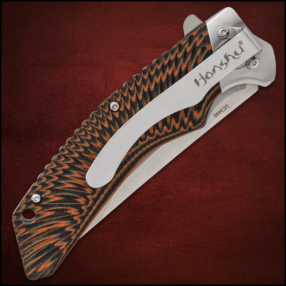 Honshu Black And Orange Sekyuriti Ball Bearing Pocket Knife
