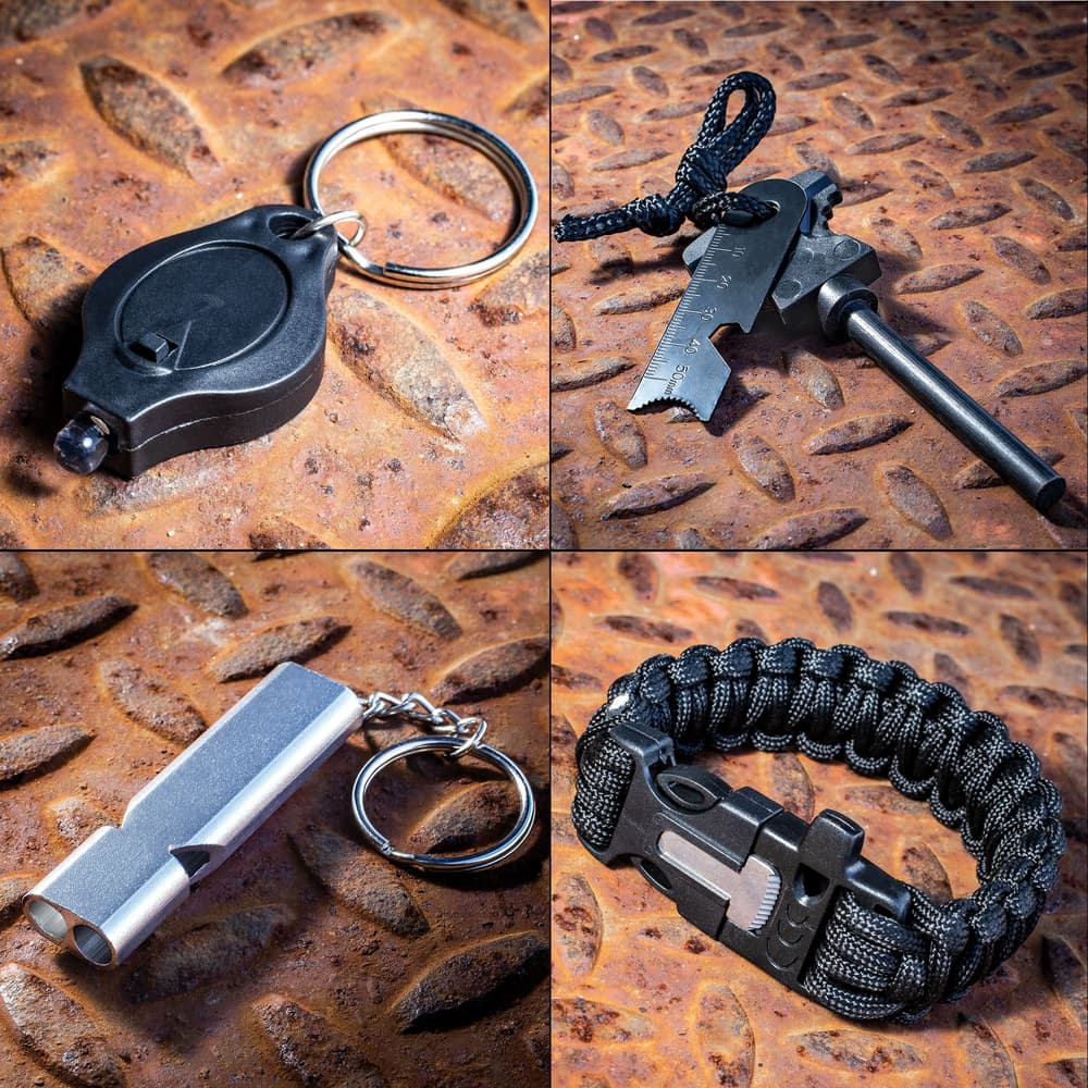 M48 Survival Kit Weatherproof Padded Case Flint and Striker