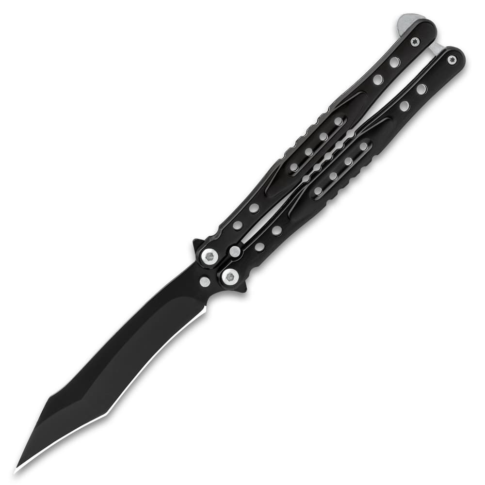 Black Night Butterfly Knife Stainless Steel Blade,